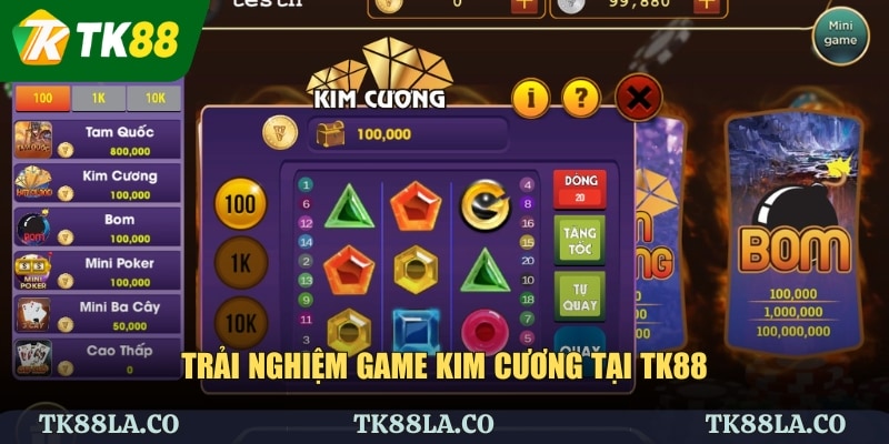Trải nghiệm Game Kim Cương tại TK88